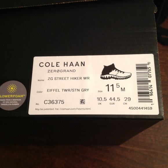 Cole Haan Men's ZeroGrand Gray Suede & Textile WR ZG St Hiker Boots - 11.5M- NIB - Picture 9 of 10